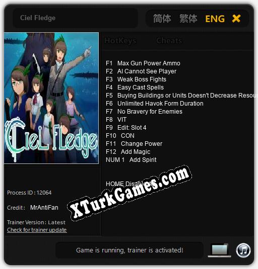 Ciel Fledge: Cheats, Trainer +13 [MrAntiFan]