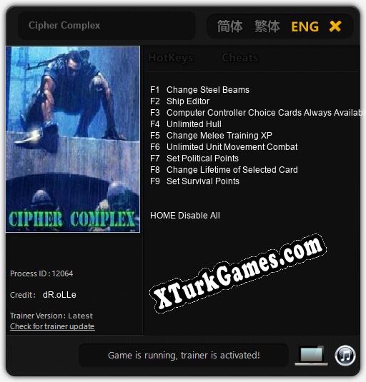 İçin Trainer’ı Çıktı Cipher Complex [v1.0.7]