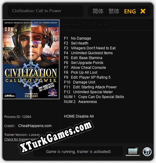 Civilization: Call to Power: Cheats, Trainer +14 [CheatHappens.com]