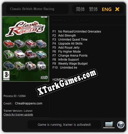 Classic British Motor Racing: Cheats, Trainer +10 [CheatHappens.com]