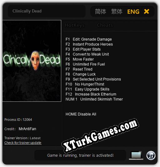 Clinically Dead: Trainer’ı (V1.0.3)