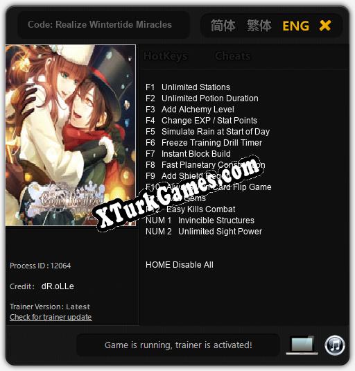 Code: Realize Wintertide Miracles: Cheats, Trainer +14 [dR.oLLe]