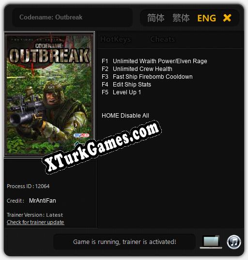 Codename: Outbreak: Trainer +5 [v1.5]