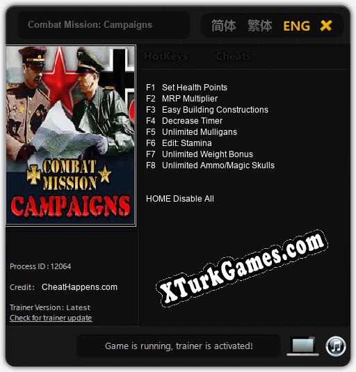 İçin Trainer’ı Çıktı Combat Mission: Campaigns [v1.0.3]