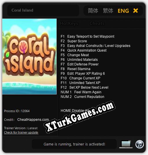 İçin Trainer’ı Çıktı Coral Island [v1.0.7]