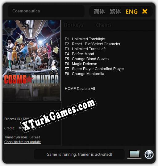 İçin Trainer’ı Çıktı Cosmonautica [v1.0.5]