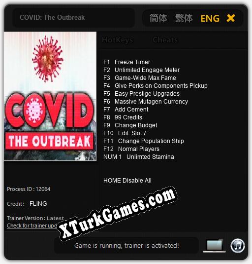 COVID: The Outbreak: Trainer’ı (V1.0.17)