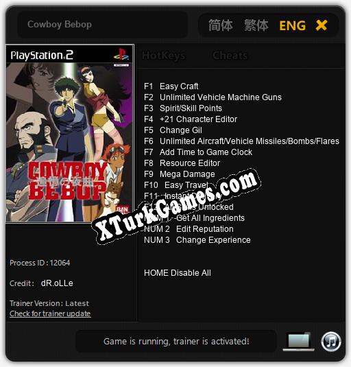 Cowboy Bebop: Cheats, Trainer +15 [dR.oLLe]