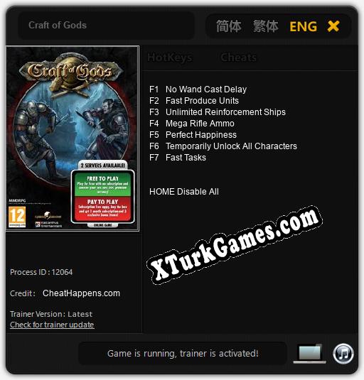 Craft of Gods: Trainer’ı (V1.0.89)