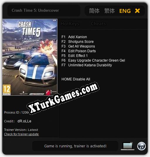 Crash Time 5: Undercover: Cheats, Trainer +7 [dR.oLLe]