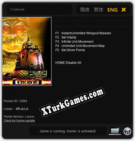 İçin Trainer’ı Çıktı Cratered [v1.0.6]