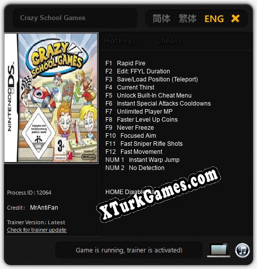 Crazy School Games: Trainer +14 [v1.2]
