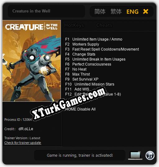 Creature in the Well: Trainer +12 [v1.6]