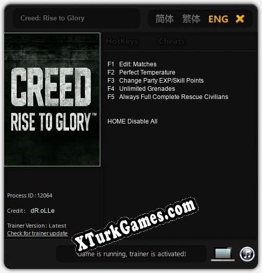Creed: Rise to Glory: Trainer +5 [v1.3]