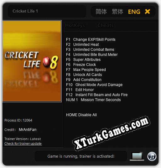 Cricket Life 1: Cheats, Trainer +13 [MrAntiFan]