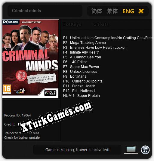 Criminal minds: Trainer’ı (V1.0.72)