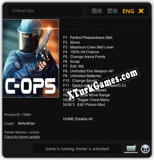 Critical Ops: Trainer +15 [v1.5]