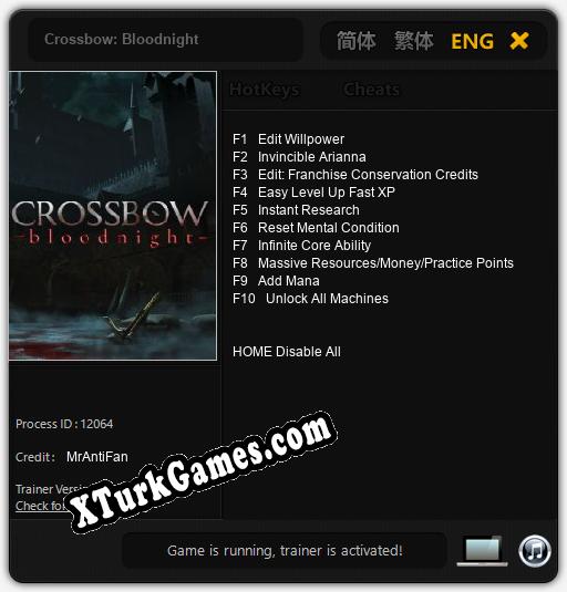 Crossbow: Bloodnight: Cheats, Trainer +10 [MrAntiFan]