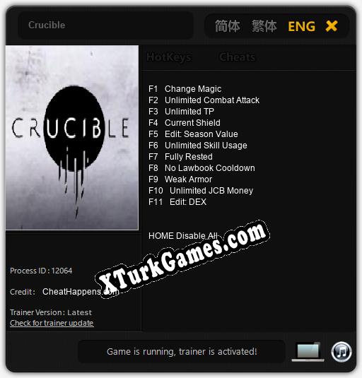 Crucible: Trainer’ı (V1.0.43)