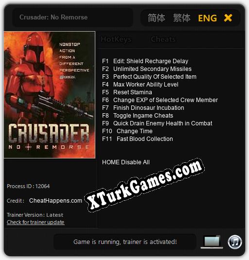 Crusader: No Remorse: Cheats, Trainer +11 [CheatHappens.com]