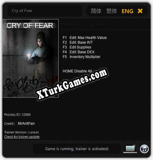 Cry of Fear: Cheats, Trainer +5 [MrAntiFan]