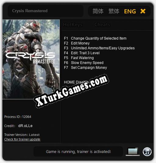 İçin Trainer’ı Çıktı Crysis Remastered [v1.0.6]