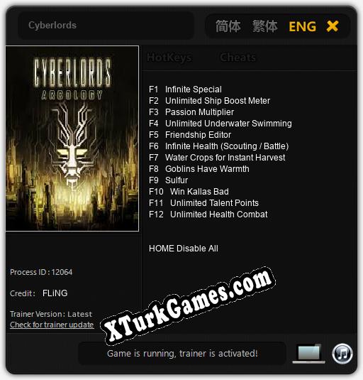 Cyberlords: Trainer’ı (V1.0.72)