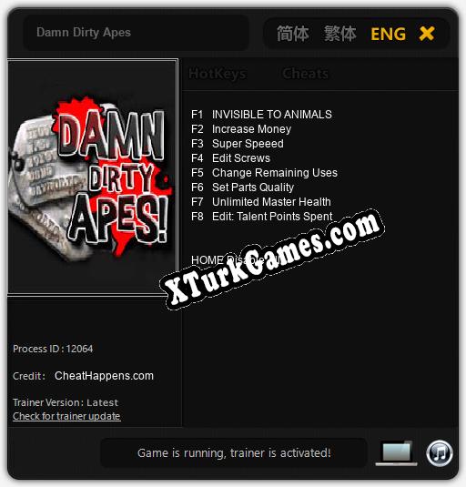 İçin Trainer’ı Çıktı Damn Dirty Apes [v1.0.1]