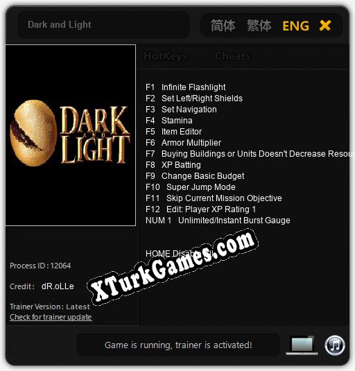 Dark and Light: Trainer’ı (V1.0.69)