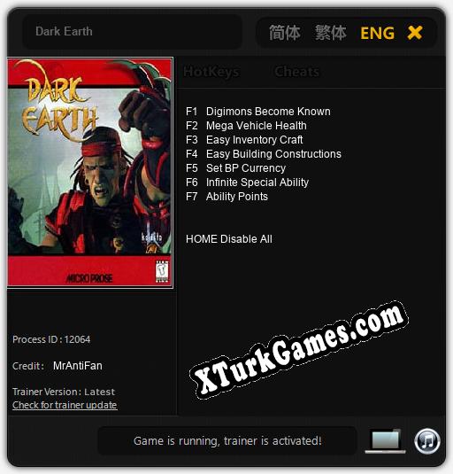 Dark Earth: Trainer +7 [v1.7]