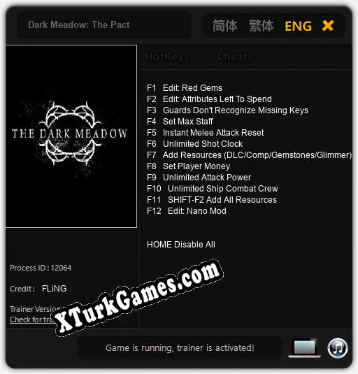 Dark Meadow: The Pact: Trainer’ı (V1.0.30)