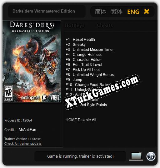 Darksiders Warmastered Edition: Trainer’ı (V1.0.79)