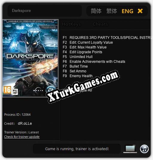 Darkspore: Trainer’ı (V1.0.90)