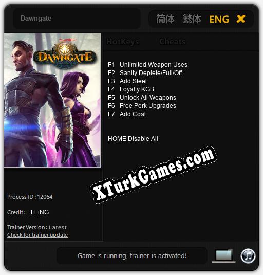 Dawngate: Cheats, Trainer +7 [FLiNG]
