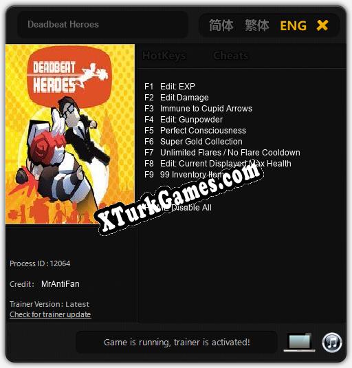 Deadbeat Heroes: Trainer’ı (V1.0.58)