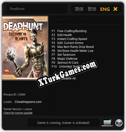 İçin Trainer’ı Çıktı Deadhunt [v1.0.1]