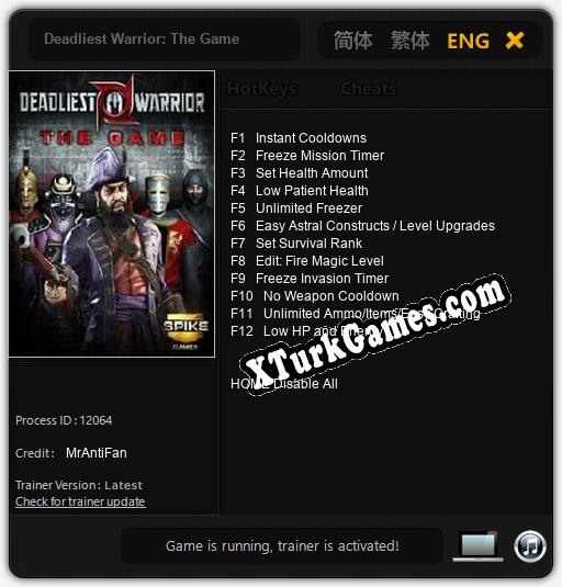 Deadliest Warrior: The Game: Trainer’ı (V1.0.32)