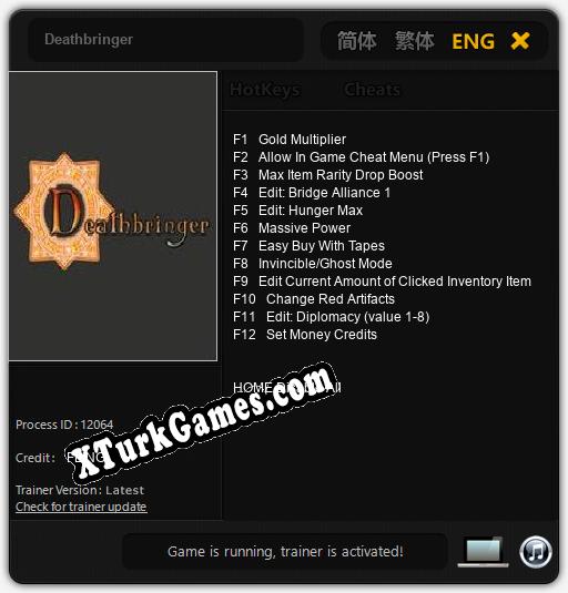 Deathbringer: Trainer +12 [v1.2]