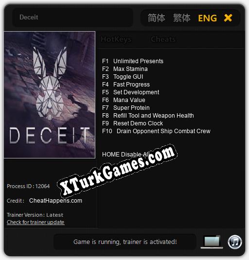 Deceit: Cheats, Trainer +10 [CheatHappens.com]