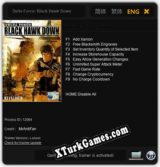 İçin Trainer’ı Çıktı Delta Force: Black Hawk Down [v1.0.3]