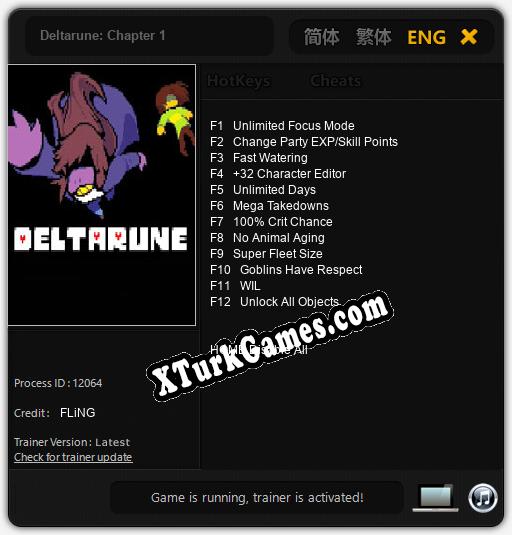 Deltarune: Chapter 1: Trainer’ı (V1.0.25)