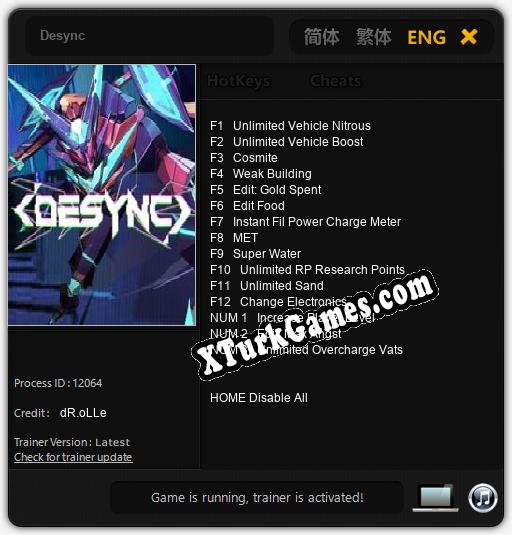 Desync: Trainer’ı (V1.0.45)