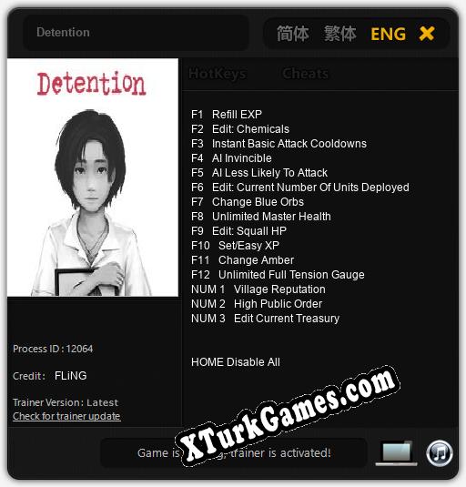 İçin Trainer’ı Çıktı Detention [v1.0.9]