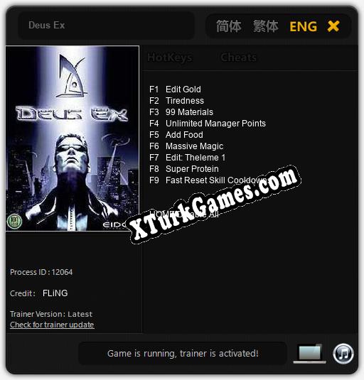 İçin Trainer’ı Çıktı Deus Ex [v1.0.6]