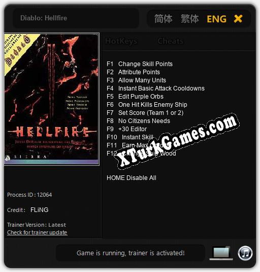 Diablo: Hellfire: Trainer’ı (V1.0.41)