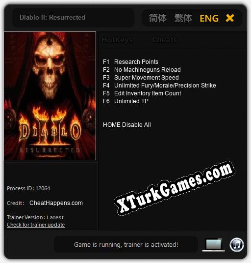 İçin Trainer’ı Çıktı Diablo II: Resurrected [v1.0.2]