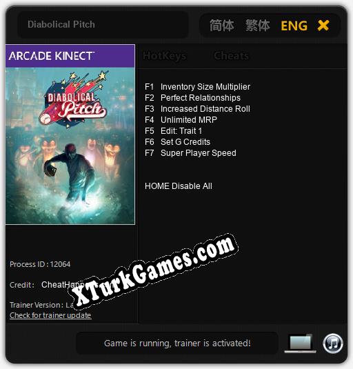 Diabolical Pitch: Cheats, Trainer +7 [CheatHappens.com]