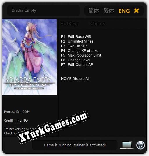 Diadra Empty: Trainer’ı (V1.0.31)