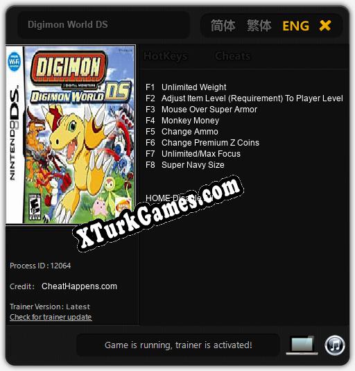 İçin Trainer’ı Çıktı Digimon World DS [v1.0.3]