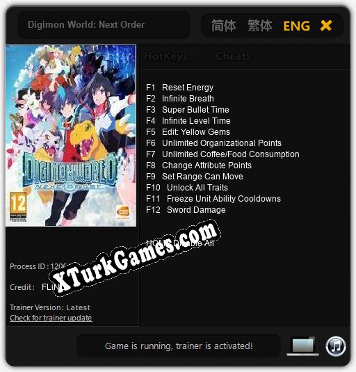 Digimon World: Next Order: Trainer +12 [v1.9]